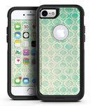 Faded Teal Oval Pattern - iPhone 7 or 7 Plus Commuter Case Skin Kit