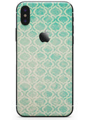 Faded Teal Oval Pattern - iPhone X Skin-Kit