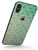Faded Teal Oval Pattern - iPhone X Skin-Kit