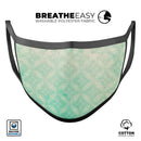 Faded Teal Overlapping Circles - Made in USA Mouth Cover Unisex Anti-Dust Cotton Blend Reusable & Washable Face Mask with Adjustable Sizing for Adult or Child