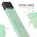 Faded Teal Overlapping Circles - Premium Decal Protective Skin-Wrap Sticker compatible with the Juul Labs vaping device