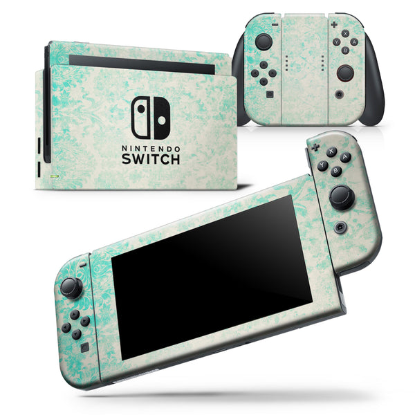 Faded Teal Pattern Of Decadence  - Skin Wrap Decal for Nintendo Switch Lite Console & Dock - 3DS XL - 2DS - Pro - DSi - Wii - Joy-Con Gaming Controller