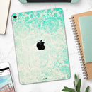 Faded Teal Pattern Of Decadence  - Full Body Skin Decal for the Apple iPad Pro 12.9", 11", 10.5", 9.7", Air or Mini (All Models Available)