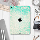 Faded Teal Pattern Of Decadence  - Full Body Skin Decal for the Apple iPad Pro 12.9", 11", 10.5", 9.7", Air or Mini (All Models Available)