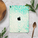 Faded Teal Pattern Of Decadence  - Full Body Skin Decal for the Apple iPad Pro 12.9", 11", 10.5", 9.7", Air or Mini (All Models Available)