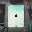 Faded Teal Pattern Of Decadence  - Full Body Skin Decal for the Apple iPad Pro 12.9", 11", 10.5", 9.7", Air or Mini (All Models Available)
