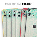 Faded Teal Pattern Of Decadence   - Protective Skin Wrap & Decal – Compatible with iPhone SE to iPhone 17 Pro Max (All Models)