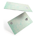 Faded Teal Snowflake Pattern - Premium Protective Decal Skin-Kit for the Apple Credit Card