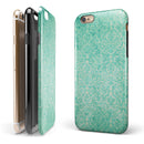 Faded Teal and Green Pattern of Luxury iPhone 6/6s or 6/6s Plus 2-Piece Hybrid INK-Fuzed Case