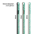 Faded Teal and Green Pattern of Luxury iPhone 6/6s or 6/6s Plus 2-Piece Hybrid INK-Fuzed Case
