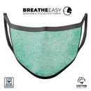 Faded Teal and Green Pattern of Luxury - Made in USA Mouth Cover Unisex Anti-Dust Cotton Blend Reusable & Washable Face Mask with Adjustable Sizing for Adult or Child