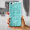 Faded Teal and Sctratched Royal Surface iPhone 6/6s or 6/6s Plus 2-Piece Hybrid INK-Fuzed Case