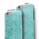 Faded Teal and Sctratched Royal Surface iPhone 6/6s or 6/6s Plus 2-Piece Hybrid INK-Fuzed Case