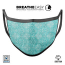 Faded Teal and Sctratched Royal Surface - Made in USA Mouth Cover Unisex Anti-Dust Cotton Blend Reusable & Washable Face Mask with Adjustable Sizing for Adult or Child