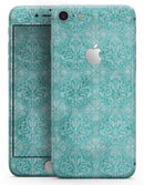Faded Teal and Sctratched Royal Surface - Skin-kit for the iPhone 8 or 8 Plus