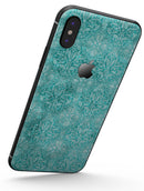 Faded Teal and Sctratched Royal Surface - iPhone X Skin-Kit