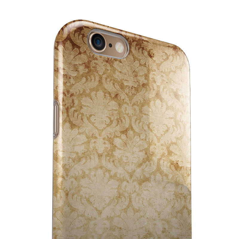 Faded Vintage Orange Rococo Pattern iPhone 6/6s or 6/6s Plus 2-Piece Hybrid INK-Fuzed Case