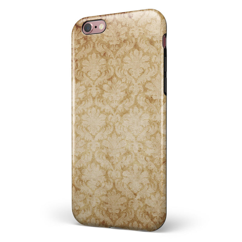 Faded Vintage Orange Rococo Pattern iPhone 6/6s or 6/6s Plus 2-Piece Hybrid INK-Fuzed Case