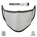 Faded White and Blue Interlocking Squares - Made in USA Mouth Cover Unisex Anti-Dust Cotton Blend Reusable & Washable Face Mask with Adjustable Sizing for Adult or Child