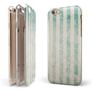 Faded White and Blue Scratched Vertival Stripes iPhone 6/6s or 6/6s Plus 2-Piece Hybrid INK-Fuzed Case