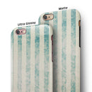 Faded White and Blue Scratched Vertival Stripes iPhone 6/6s or 6/6s Plus 2-Piece Hybrid INK-Fuzed Case