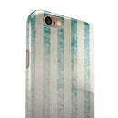 Faded White and Blue Scratched Vertival Stripes iPhone 6/6s or 6/6s Plus 2-Piece Hybrid INK-Fuzed Case
