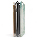 Faded White and Blue Scratched Vertival Stripes iPhone 6/6s or 6/6s Plus 2-Piece Hybrid INK-Fuzed Case