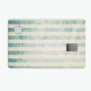 Faded White and Blue Scratched Vertival Stripes - Premium Protective Decal Skin-Kit for the Apple Credit Card