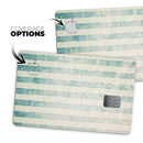 Faded White and Blue Scratched Vertival Stripes - Premium Protective Decal Skin-Kit for the Apple Credit Card
