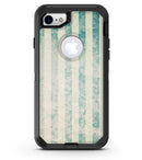 Faded White and Blue Scratched Vertival Stripes - iPhone 7 or 8 OtterBox Case & Skin Kits