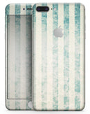 Faded White and Blue Scratched Vertival Stripes - Skin-kit for the iPhone 8 or 8 Plus