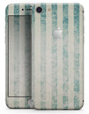 Faded White and Blue Scratched Vertival Stripes - Skin-kit for the iPhone 8 or 8 Plus