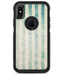 Faded White and Blue Scratched Vertival Stripes - iPhone X OtterBox Case & Skin Kits