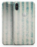 Faded White and Blue Scratched Vertival Stripes - iPhone X Skin-Kit