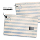 Faded White and Blue Vertical Stripes - Premium Protective Decal Skin-Kit for the Apple Credit Card