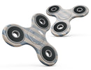 Faded White and Blue Vertical Stripes Full-Body Fidget Spinner Skin-Kit