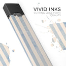 Faded White and Blue Vertical Stripes - Premium Decal Protective Skin-Wrap Sticker compatible with the Juul Labs vaping device