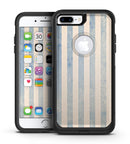 Faded White and Blue Vertical Stripes - iPhone 7 or 7 Plus Commuter Case Skin Kit