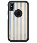 Faded White and Blue Vertical Stripes - iPhone X OtterBox Case & Skin Kits