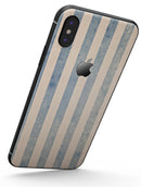 Faded White and Blue Vertical Stripes - iPhone X Skin-Kit