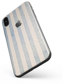 Faded White and Blue Vertical Stripes - iPhone X Skin-Kit