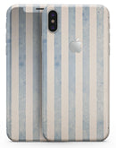 Faded White and Blue Vertical Stripes - iPhone X Skin-Kit