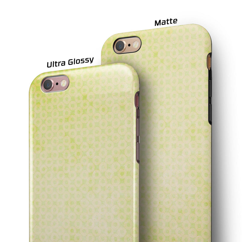 Faded Yellow Micro Grunge Dots iPhone 6/6s or 6/6s Plus 2-Piece Hybrid INK-Fuzed Case