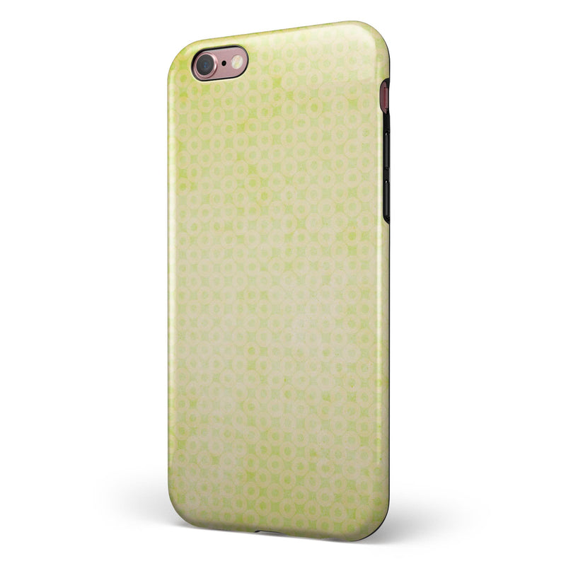 Faded Yellow Micro Grunge Dots iPhone 6/6s or 6/6s Plus 2-Piece Hybrid INK-Fuzed Case