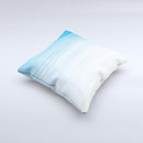Fading Light Blue Streaks ink-Fuzed Decorative Throw Pillow