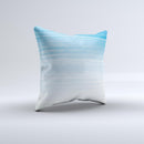 Fading Light Blue Streaks ink-Fuzed Decorative Throw Pillow