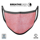 Fading Red and White Snowflake Pattern - Made in USA Mouth Cover Unisex Anti-Dust Cotton Blend Reusable & Washable Face Mask with Adjustable Sizing for Adult or Child