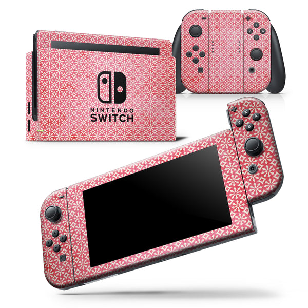 Fading Red and White Snowflake Pattern - Skin Wrap Decal for Nintendo Switch Lite Console & Dock - 3DS XL - 2DS - Pro - DSi - Wii - Joy-Con Gaming Controller