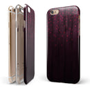 Falling Micro Hearts Over Burgundy Planks of Wood iPhone 6/6s or 6/6s Plus 2-Piece Hybrid INK-Fuzed Case