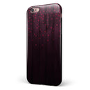 Falling Micro Hearts Over Burgundy Planks of Wood iPhone 6/6s or 6/6s Plus 2-Piece Hybrid INK-Fuzed Case